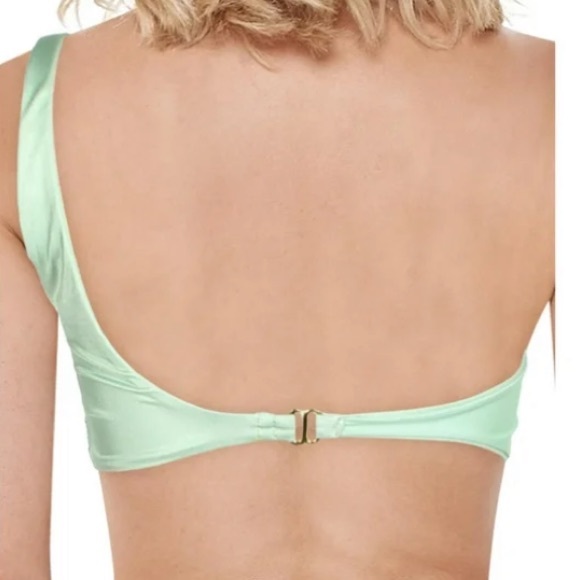 Baobab Pearl Green Ola Ruched One Shoulder Bikini Top Swimwear - Picture 2 of 7